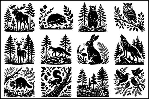 Download Forest Wildlife Silhouette SVG Bundle - Bundle Collection