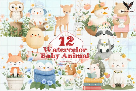 Download Watercolor Baby Animal PNG - Baby animal png Collection