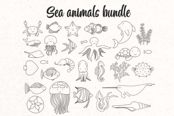 Download Sea Animals Bundle Svg, Sea Animal Svg - Bundle Collection