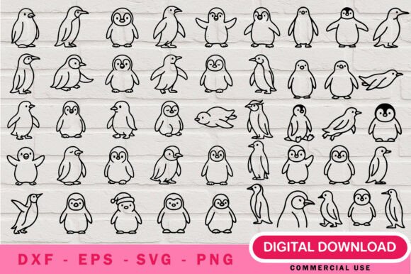 Download Penguin Outline SVG Bundle - Bundle Collection
