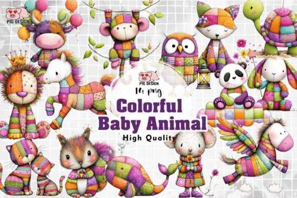 Download Colorful Baby Animal PNG - Baby animal png Collection
