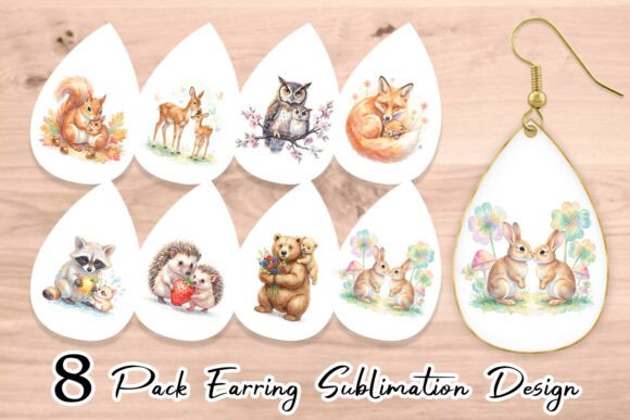 Download Watercolor Woodland Animal Earring PNG - Premium Resources
