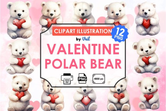 Download Valentine Polar Bear Clipart Bundle - Bundle Collection
