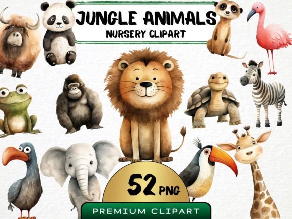 Download Nursery Jungle Animals Clipart Bundle - Bundle Collection