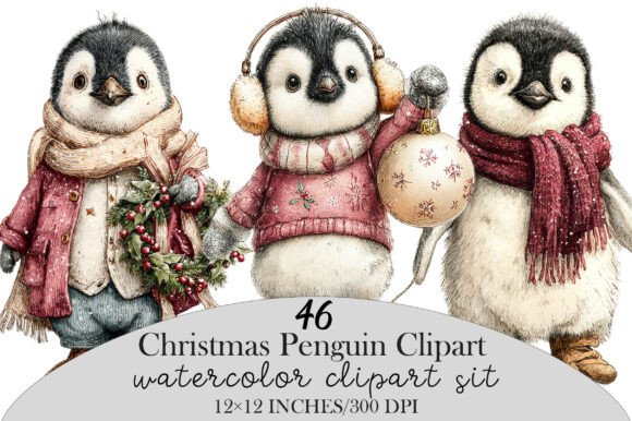 Download Christmas Penguin Clipart Bundle - Bundle Collection
