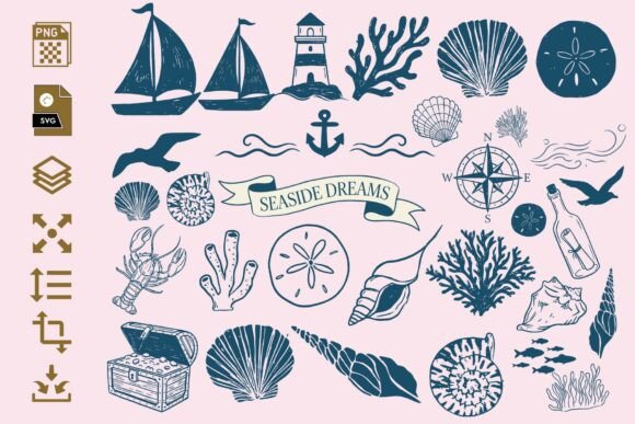Download Nautical Clipart Set- PNG &amp; SVG Bundle - Bundle Collection