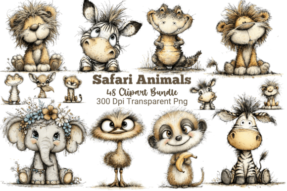 Download 45 Safari Animals Clipart Bundle - Bundle Collection