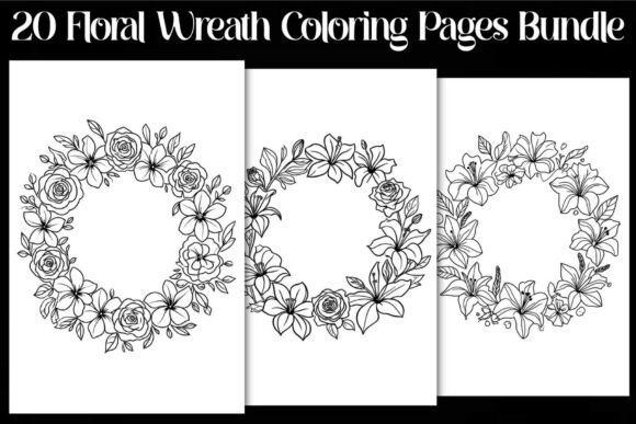 Download Floral Wreath Coloring Pages Bundle - Bundle Collection