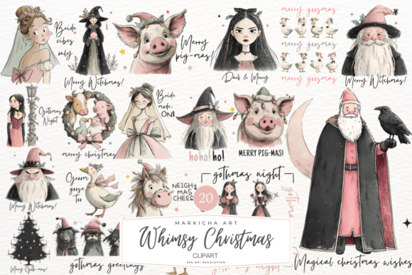 Download Whimsical Christmas Clipart Png Bundle - Bundle Collection