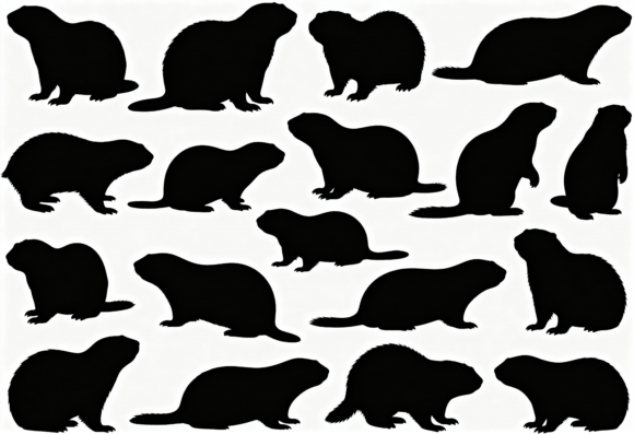 Download Beaver Silhouette Clipart Bundle - Bundle Collection