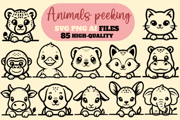 Download Peeking Animals SVG Bundle PNG - Bundle Collection