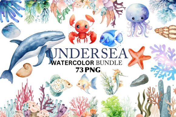 Download Under Sea Watercolor Beautiful Bundle - Bundle Collection