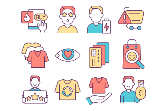Download Consumerism RGB Color Icons Bundle - Bundle Collection