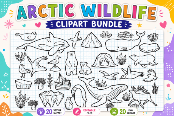 Download Arctic Wildlife Digital Clipart Bundle - Bundle Collection