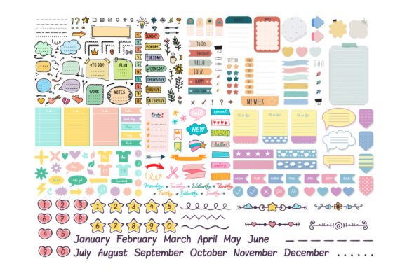 Download DIY Planner Stickers Printable Bundle - Bundle Collection