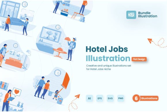 Download Hotel Jobs Set Bundle Illustration - Bundle Collection