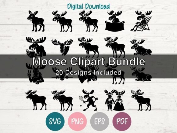 Download Moose SVG Clipart Bundle - Bundle Collection