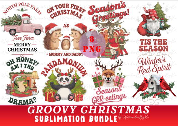 Download Retro Christmas Bundle PNG Clipart - Bundle Collection