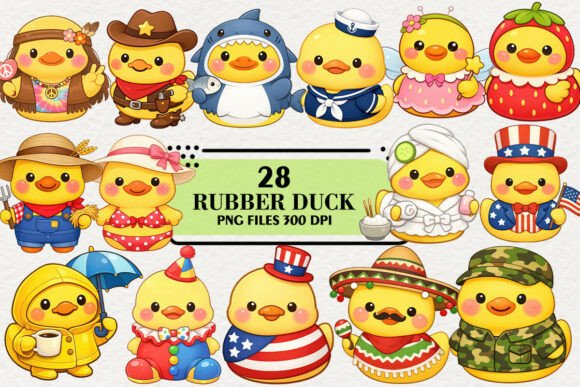 Download Kawaii Rubber Duck Clipart Bundle - Bundle Collection