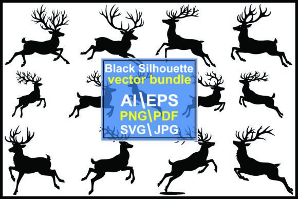 Download Running Deer Silhouette Vector Bundle - Bundle Collection