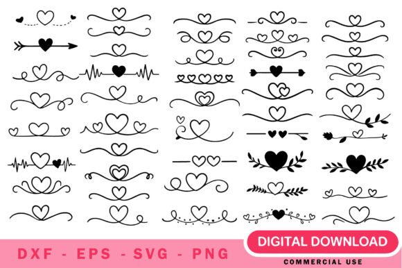 Download Heart Text Divider SVG Bundle - Bundle Collection