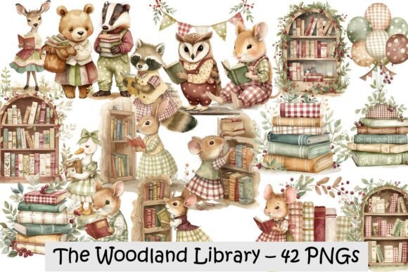 Download Woodland Library Cute Animals PNGs - Cute animals Collection