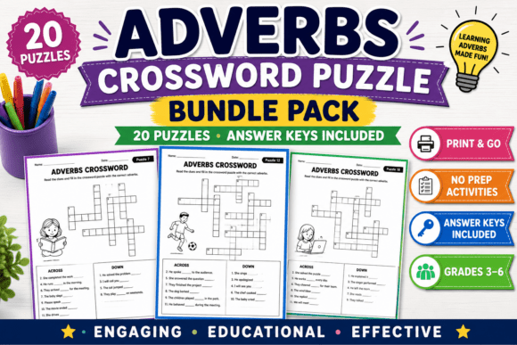 Download Adverbs Crossword Puzzle Bundle Pack - Bundle Collection