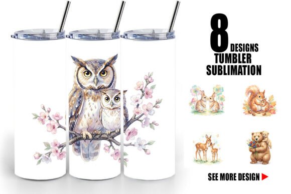 Download Watercolor Woodland Animal Tumbler Wrap - Premium Resources
