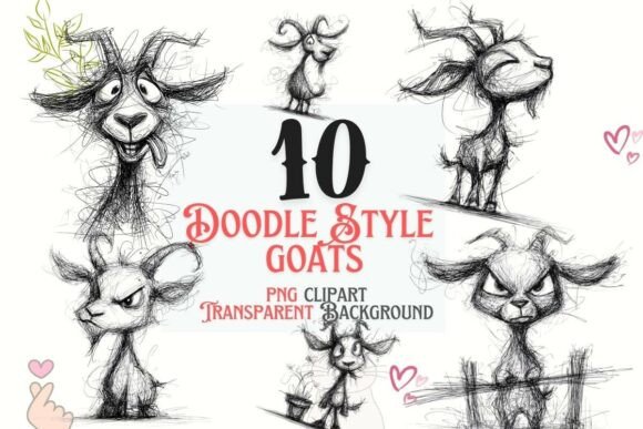 Download 10 Doodle Goat PNG Clipart Bundle - Bundle Collection