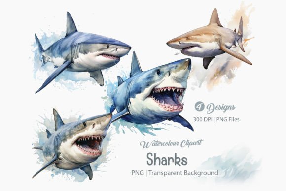 Download Sharks Clipart, Sea Animals PNG Bundle - Bundle Collection