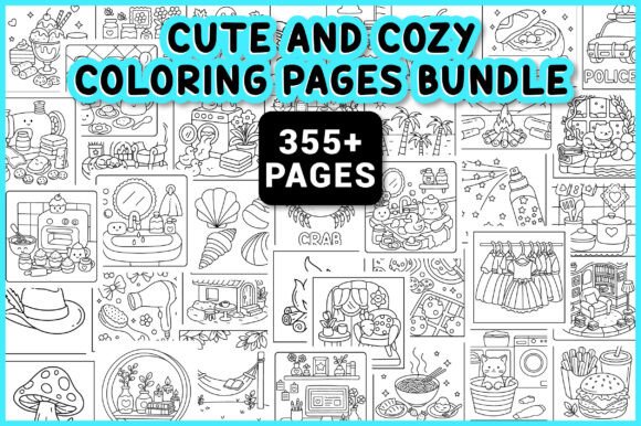 Download Cute and Cozy Coloring Pages Bundle - Bundle Collection