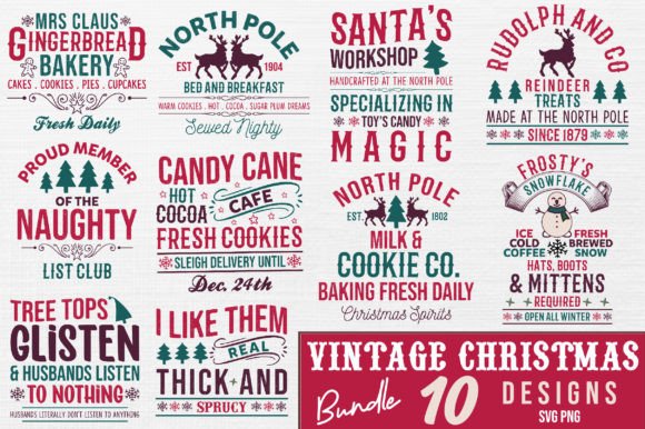 Download Vintage Christmas Bundle _ Png Svg - Bundle Collection