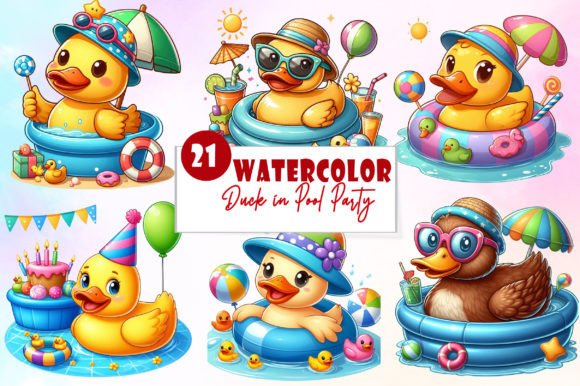 Download Duck in Pool Party Clipart Bundle - Bundle Collection