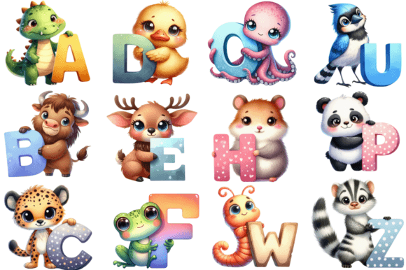 Download Cute Animals Holding Alphabet Letters - Cute animals Collection