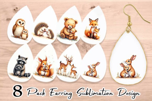 Download Watercolor Woodland Animal Earring PNG - Premium Resources