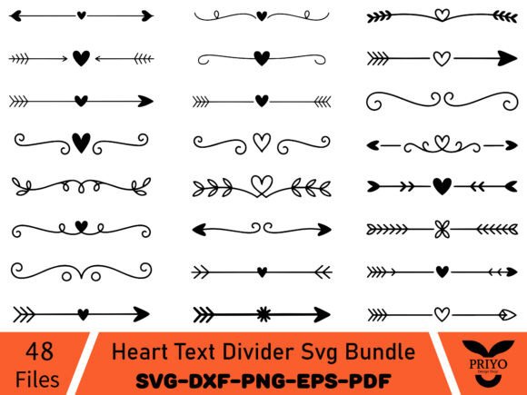 Download Heart Text Divider Svg Bundle - Bundle Collection