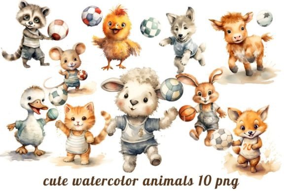 Download Watercolor Cute Animal Clipart Bundle - Bundle Collection
