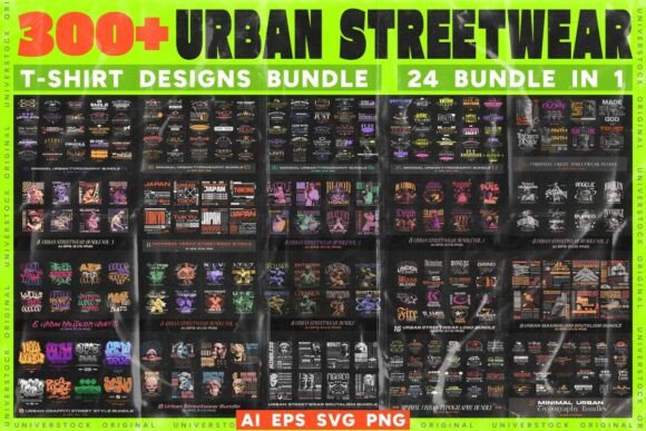 Download Urban Streetwear T-shirt Designs Bundle - Bundle Collection