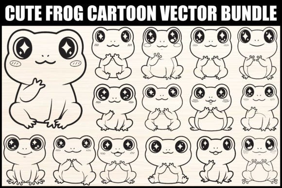 Download Cute Frog Cartoon Vector Bundle - Bundle Collection