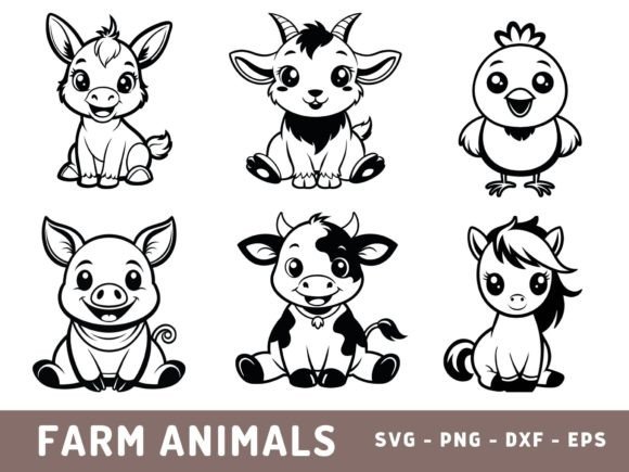 Download Farm Animals SVG Bundle, Cute Animals - Bundle Collection