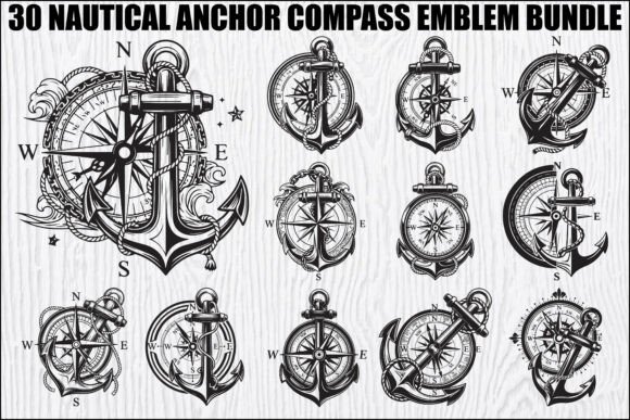 Download Nautical Anchor Compass Bundle - Bundle Collection