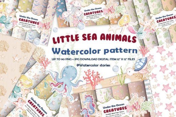 Download Little Sea Animals Pattern Bundle - Bundle Collection