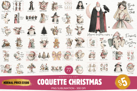 Download Coquette Christmas Clipart Huge Bundle - Bundle Collection