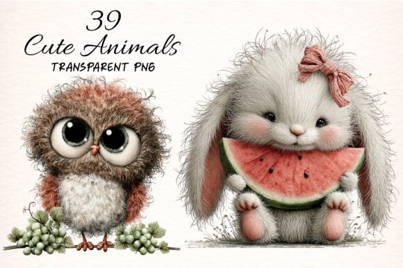 Download Whimsical Cute Animals Clipart Bundle - Bundle Collection