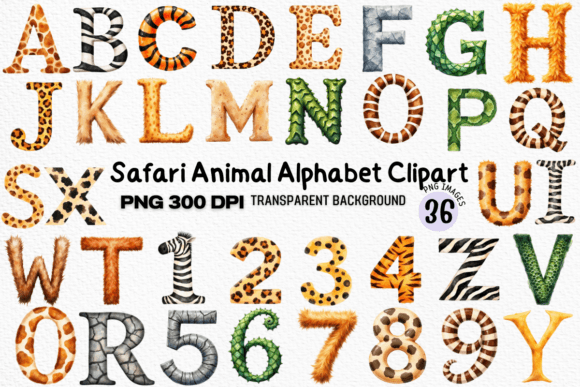 Download Safari Animal Alphabet Clipart Bundle - Bundle Collection
