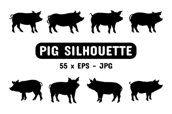 Download Pig Silhouette Set Collection Bundle - Bundle Collection