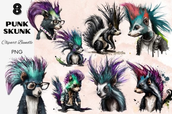 Download Punk Skunk Clipart Animal Emo Bundle - Bundle Collection