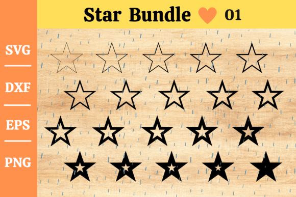 Download Stars SVG Bundle,Star Outline Vector #01 - Bundle Collection