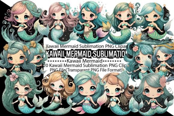 Download Kawaii Mermaid Sublimation Bundle - Bundle Collection