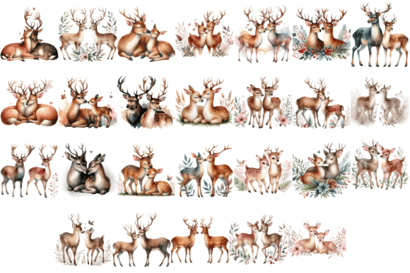 Download 26 Watercolor Boho Deer Valentine Bundle - Bundle Collection